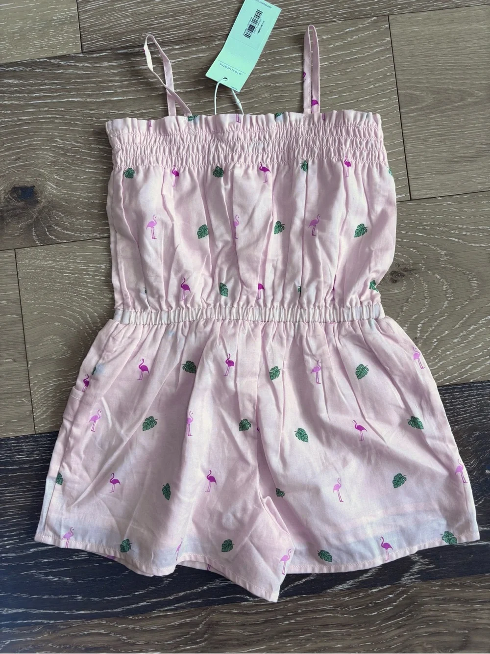 NWT Janie and Jack Pink Flamingo Romper 18-24M Tropical